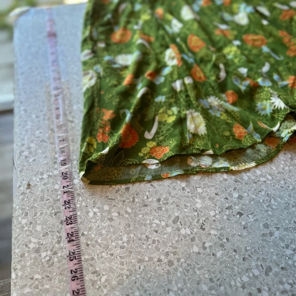 ModCloth Floral Green Skirt Elastic Stretch Waist 1X - Picture 9 of 12